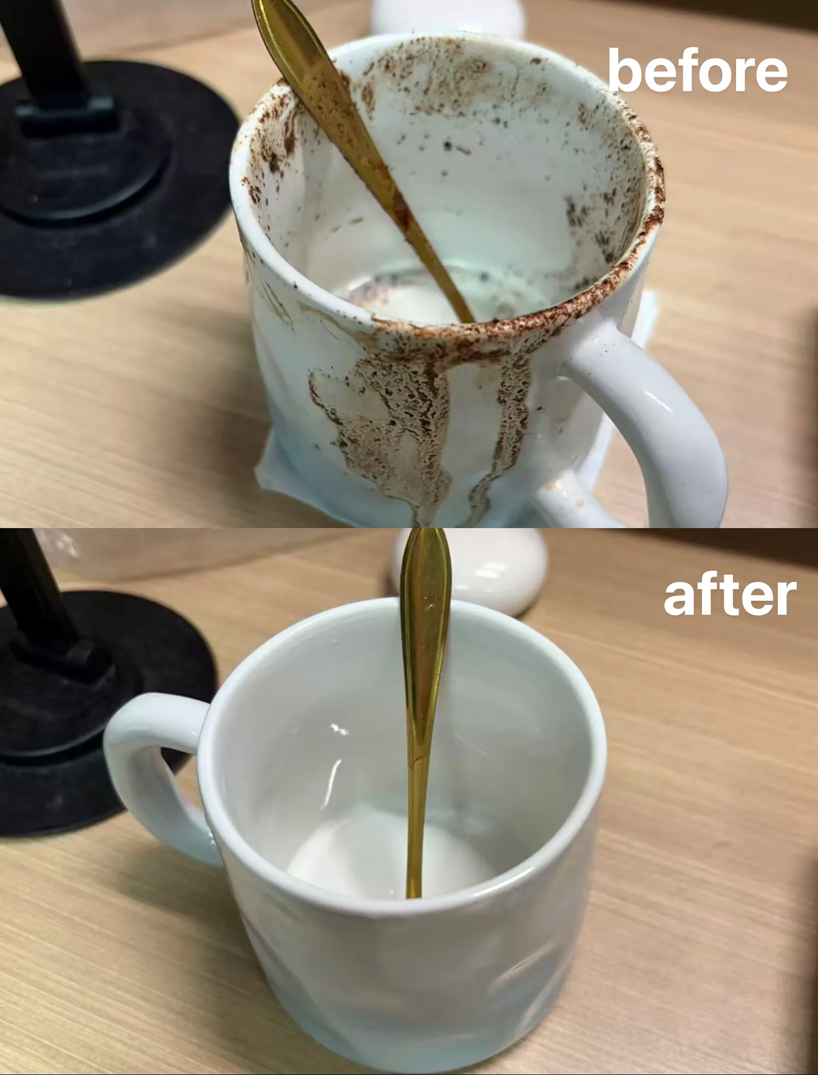 洗杯子前后对比